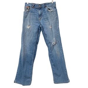 LRG Grass Roots Classic 47 Fit Distressed Blue Jeans - Mens M